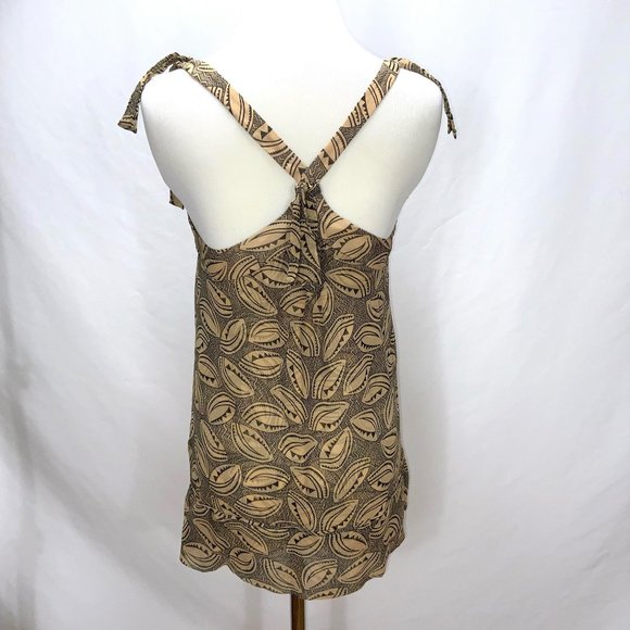 Diane Von Furstenberg Silk Tie Neck Tie Detail Sleeveless Print Top Halter Long - Picture 8 of 12